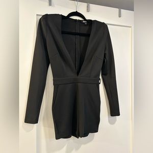 Missguided black long sleeve romper
